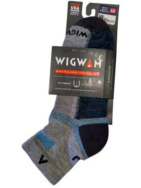 Wigwam Ultimax Lt Quarter Sock Size Large M9-12  W10-13 NWT Carribben